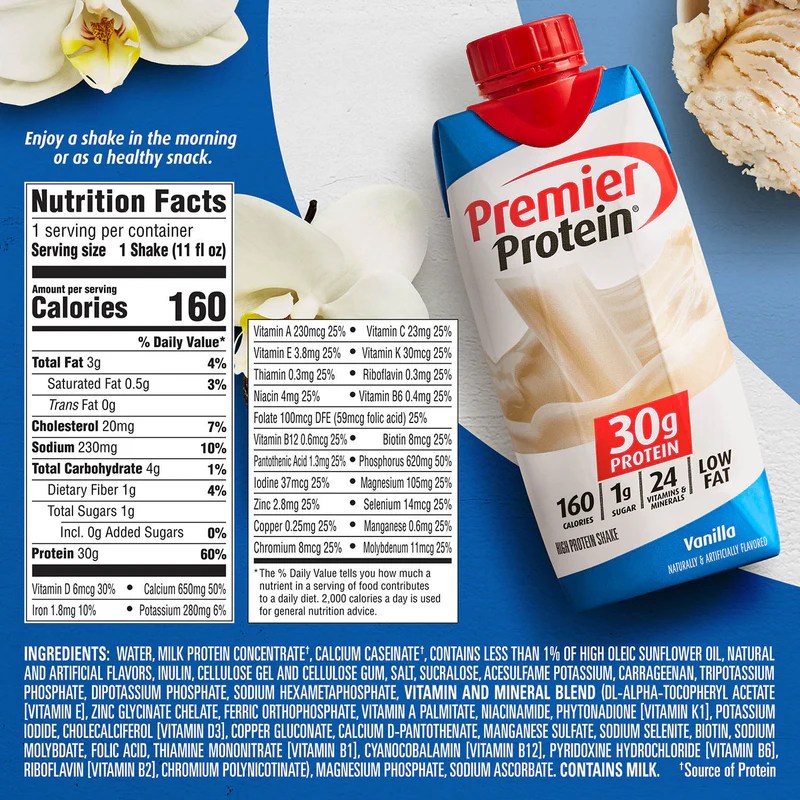 Premier protein powder vanilla nutrition facts