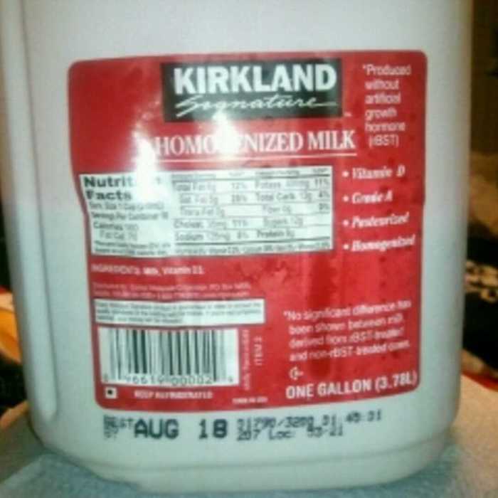 Kirkland 2 milk nutrition facts