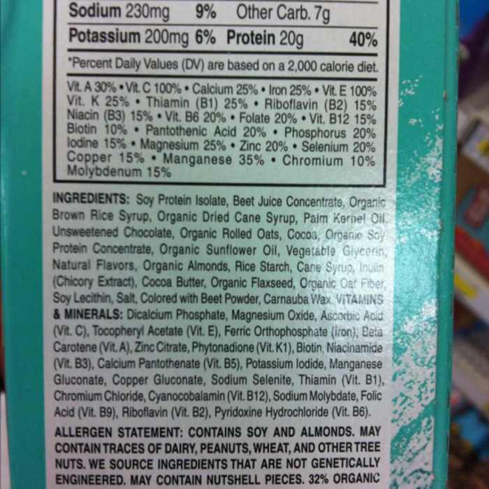 Clif calories nutrition sugar healthy grams foods lose