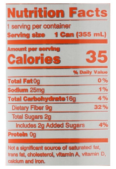 Olipop vintage cola nutrition facts