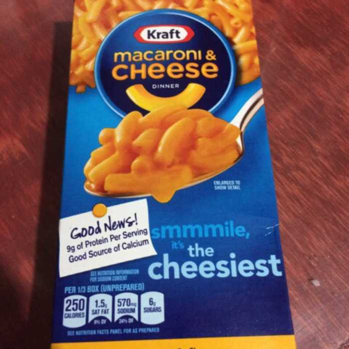 Kraft mac and cheese cups nutrition facts