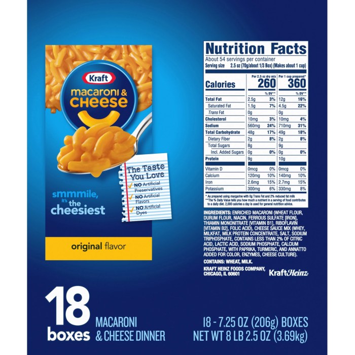 Kraft mac and cheese cups nutrition facts