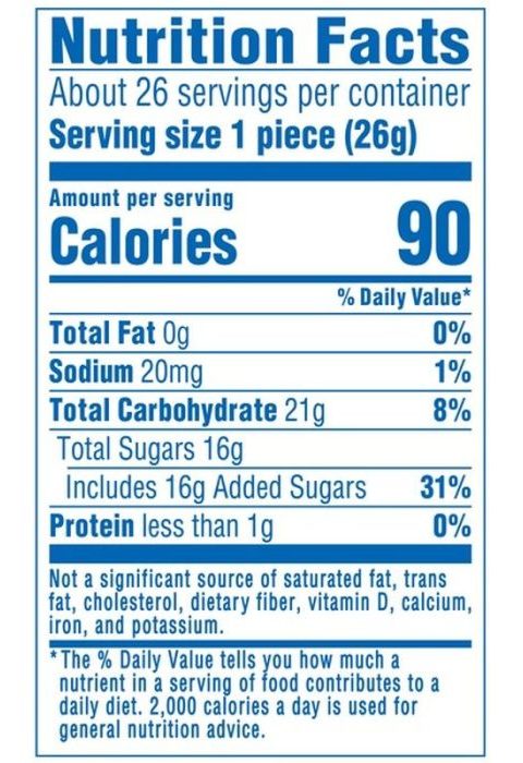 Jet puffed marshmallow nutrition facts