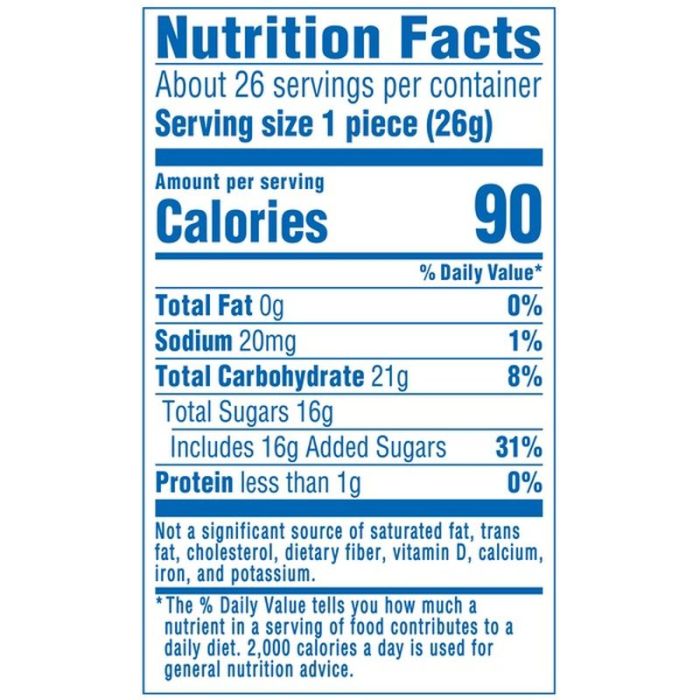 Jet puffed marshmallow nutrition facts